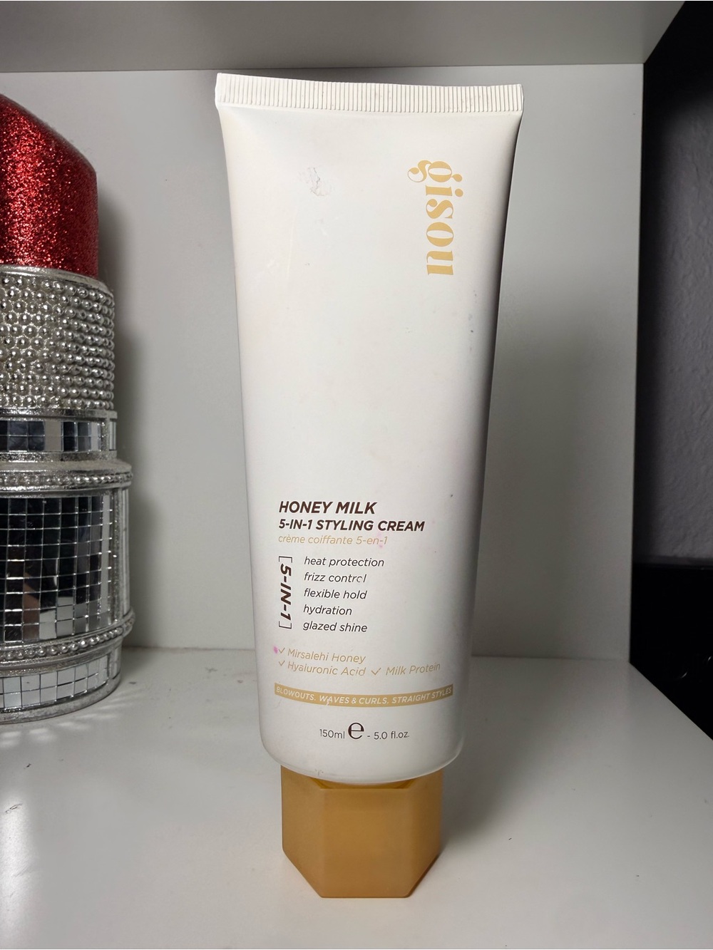 Gisou Honey Milk 5-in-1 Styling Cream - White/Gold